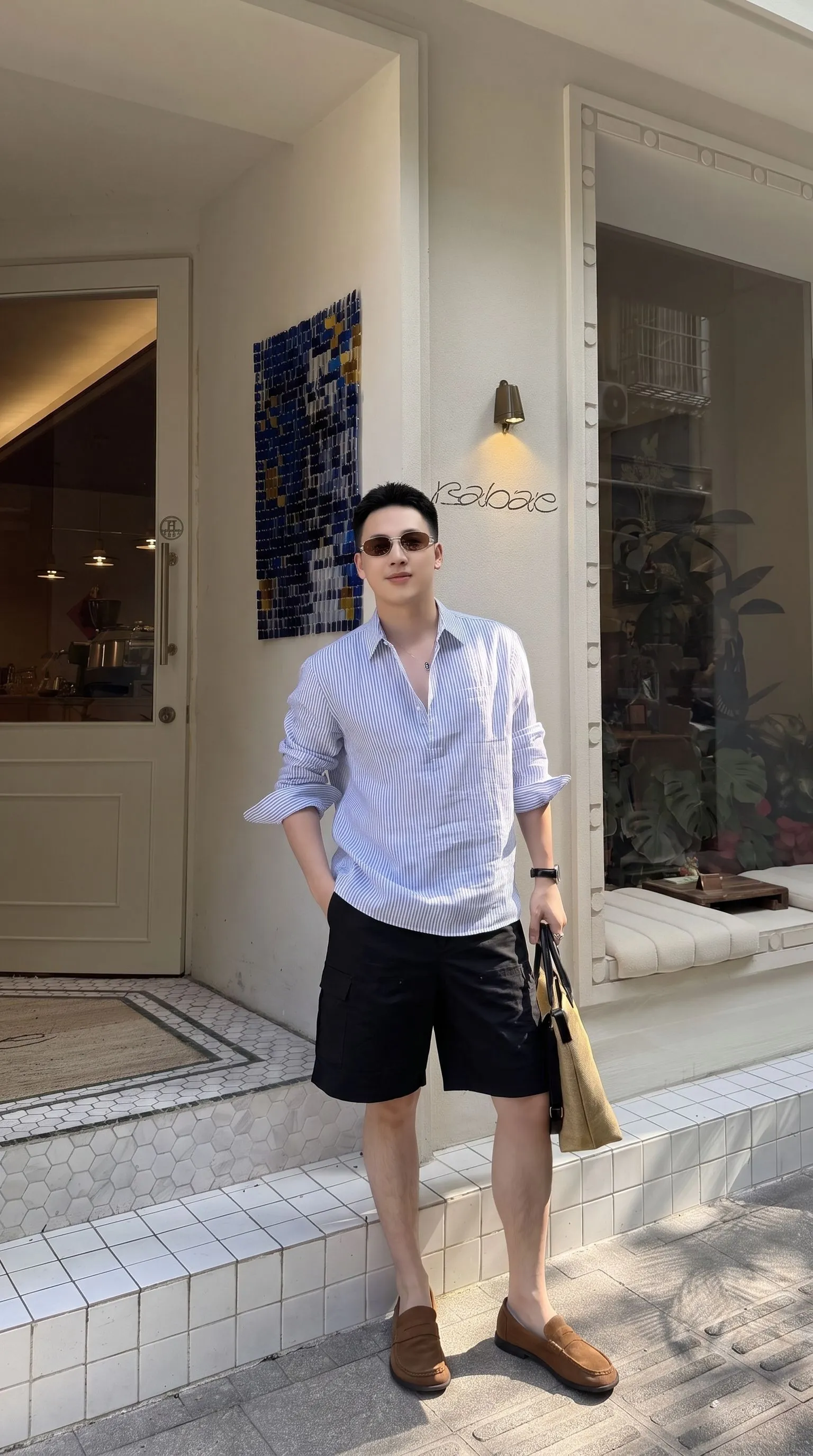 Louis Vuitton/Louis Vuitton hardware old flower plaid shorts